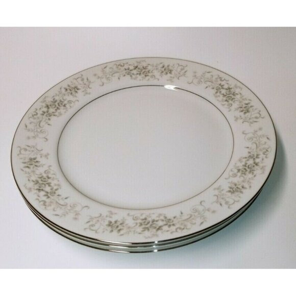 Camelot Carrousel 1315 Dinner Plates Set of 3 – 10 3/8" Japan Silver Trim Floral - Picture 1 of 5